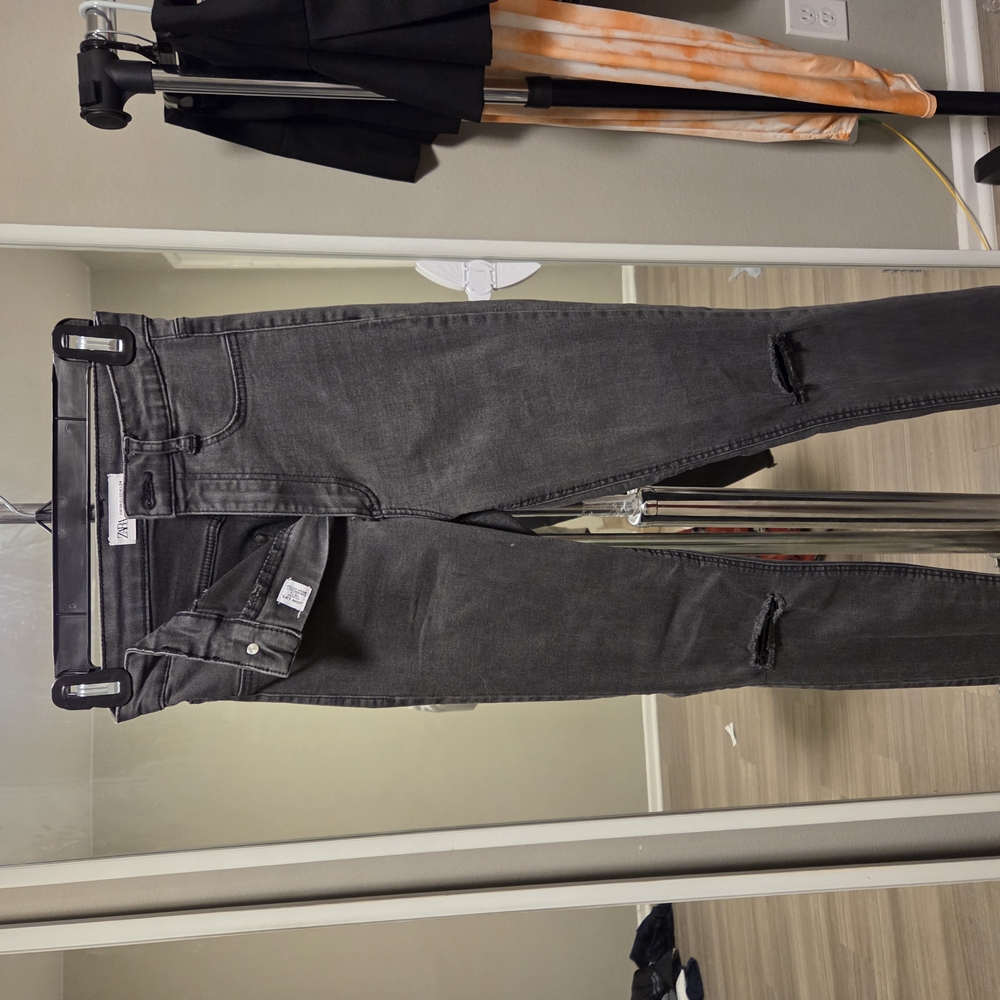 Womens Black Distressed Jeans